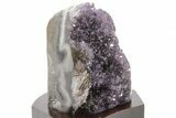 4.45" Tall Amethyst Cluster With Wood Base - Uruguay - #199791-1